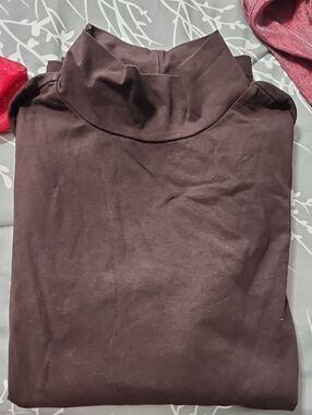 Eddie bauer mock turtleneck chocolate brown